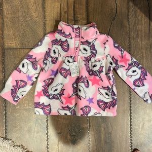 Unicorn half zip fleece hoodie brand new
